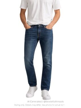 Slim Straight Medium Wash Jeans Low Rise Minimalist Denim W31